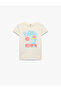 Cotton Short Sleeve Crew Neck Printed T-Shirt - 4