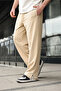 Beige Relaxed Fit Men's Sweatpants with Slit Detail E6587