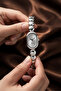 Minimal Oval Case Elegant Silver Stone-Looking Women's Wristwatch – Premium Series - 2