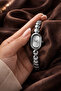 Minimal Oval Case Elegant Silver Stone-Looking Women's Wristwatch – Premium Series - 5