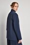 Women's Navy Blue Scarf Detailed Lined Jacket 31001 - 8