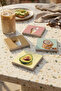 Colorful Coconut and Avocado Themed Natural Stone Travertine Coasters Set of 4 - 2