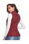 Peur Rider Quilted Claret Red Khaki Green Color Pocketed Women's Vest - 4