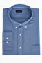 Men's Big Size Large Size Long Sleeve 100% Cotton Linen Texture Single Pocketed Indigo Buttoned Collar Shirt - 2
