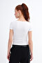 Yanıları Ruched Modal Basic T-Shirt P4532 - 6