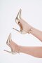 10.5 cm Gold Gold Stiletto Women's Heeled Shoes - 8