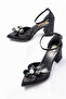 Grace Pearl Detailed Pointed Toe K Block Heel U Shoes - 2