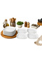 17 cm Oval Square Serving Plate Melamine Dessert Presentation Plate Set of 6 Breakfast Pastry Serving Plate White - 4