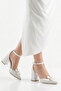 Grace Pearl Detailed Pointed Toe K Block Heel U Shoes - 2