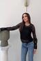 Black Crew Neck Floral Pattern Blouse with Lining Detail, Pack of Lace - 4
