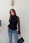 Black Halter Neck Blouse with Pen Detail, Pack of Lace - 3