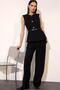 Straight Fit Zippered Pocket High Waist Standard Length Classic Trousers E7238Ax25Au