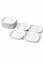 17 cm Oval Square Serving Plate Melamine Dessert Presentation Plate Set of 6 Breakfast Pastry Serving Plate White - 2
