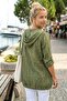 Green 3/4 Sleeve Buttoned Pocketed Embroidered Front Casual Woven Jacket 70 65 - 3