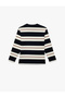 Long Sleeve Crew Neck Cotton Striped T-Shirt - 2