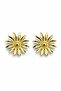 Women's Yellow Camellia Steel Flower Stud Earrings - 2