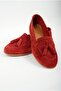 Women's Genuine Leather Tasseled Casual Stylish and Comfortable Ballet Flats - 2