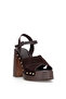 Elit Zyn4128 Women's Genuine Suede Leather Platform Shoes Brown - 2