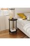BITYODD Round Side Table Set of 2, Black Round End Table with Storage, 2-Tier Modern Accent Table, S - 7