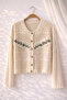 Embroidered Romantic Cardigan Women's Wheat