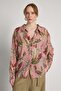 Oversized V-Neck Floral Print Pink Women's Shirt 31048
