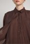 Relax Fit Cape Detailed Premium Brown Women's Shirt 31017 - 6