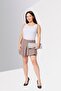 Women Houndstooth Basic Shorts, Multicolor - 2
