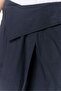 Women Plain Pleated Mini Skirt, Navy Blue - 3