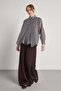 Relax Fit Cape Detailed Premium Gray Women's Shirt 31017 - 2