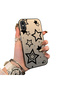 iPhone XS Compatible Silicone Edge Hard Back Anti-Fall Phone Case Stars Patterned - 3