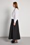 Women's Black Buttoned High Waist Long Skirt 31033 - 5