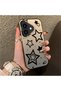 iPhone 16 Plus Compatible Silicone Edge Hard Back Anti-Fall Phone Case Stars Patterned