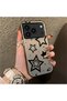 iPhone 17 Pro Compatible Silicone Edge Hard Back Anti-Fall Phone Case Stars Patterned