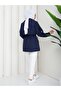 Linen Buttoned and Belted Double-Breasted Collar Trench Coat - 7