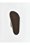 Brown Leather Look Women's Slippers - 4