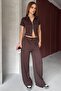 Women's Modal Fabric Double Zippered Top and Bottom Set