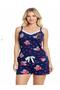 Women's Shorts and Strap Sleeve Bamboo Ring Viscose Lace Pajama Set