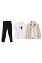 3-7 Years Old Boy's 3-Piece Set Beige Shirt Pants T-Shirt I Boy's Holiday Modern Set - 4