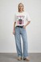 New season white color matcha tea print detailed design t-shirt - ecru - l - 2