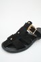 Women's Black Suede Buckle Detail Flat Sole Slipper - 5