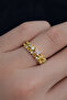 Gold Ring with Butterfly Figure and Zircon Stones – Adjustable, Elegant, and Sparkling Design Lrn039