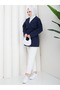 Buttoned and Belted Double-Breasted Collar Linen Trench Coat - 6