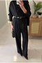 Premium Fabric Bol Pininterest Equivalent Combined Scarf Shawl Shirt Wide Double-Leg Pants Set - 2