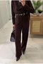 Premium Fabric Bol Pininterest Equivalent Combined Scarf Shawl Shirt Wide Double-Leg Pants Set - 4