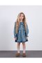New Season Girls' Festive Perl and Stone Decorated Denim Jeans Dress for Ages 4-12 - 4