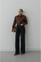 Brown Geometric Flap-Pocket Sleeve Detail Shirt - 4
