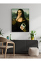 Monalisa Holding a Napkin Canvas Painting Home Office Kitchen Decoration Canvas Wall Painting