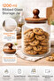 1200 ml Acacia Lid Sectioned Glass Jar – Stylish Ribbed Design, Airtight Storage Container - 4