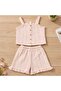Lcw Kids Ecru Strappy Girls' Blouse and Shorts 2-Piece Set