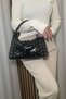 Women's Black Studded Detail El Ve Shoulder Bag - Soft Leather - Daily Bag - 3